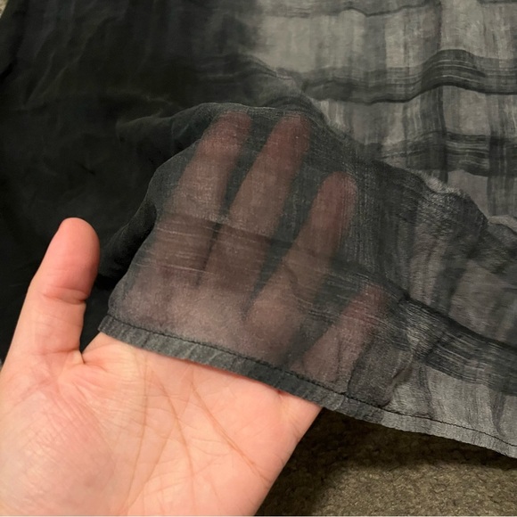 Eileen Fisher Silk Sheer High Low Tunic Blouse - Picture 6 of 8